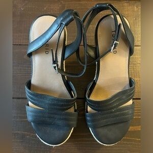 Torrid Strappy Platform Wedge Sandals Size 8W